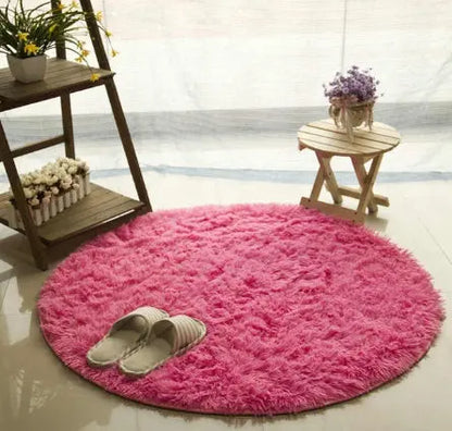 Fluffy Round Rug Carpets For Living Room Decor Faux Fur Carpet Kids Room Long Plush Rugs For Bedroom Shaggy Area Rug Modern Mat null