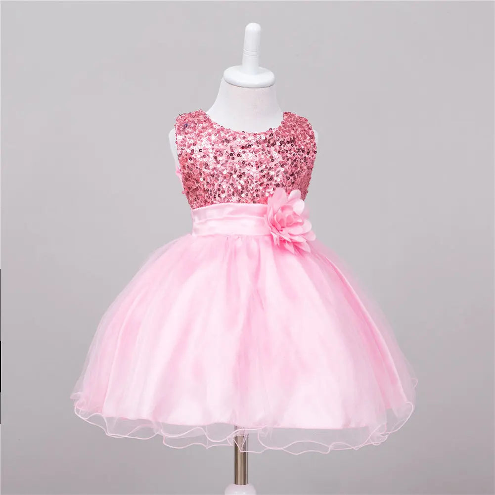 Baby Sequin Dress Flower Girl Wedding Princess Dress null