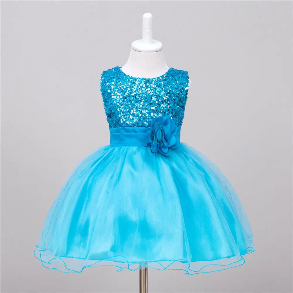 Baby Sequin Dress Flower Girl Wedding Princess Dress null