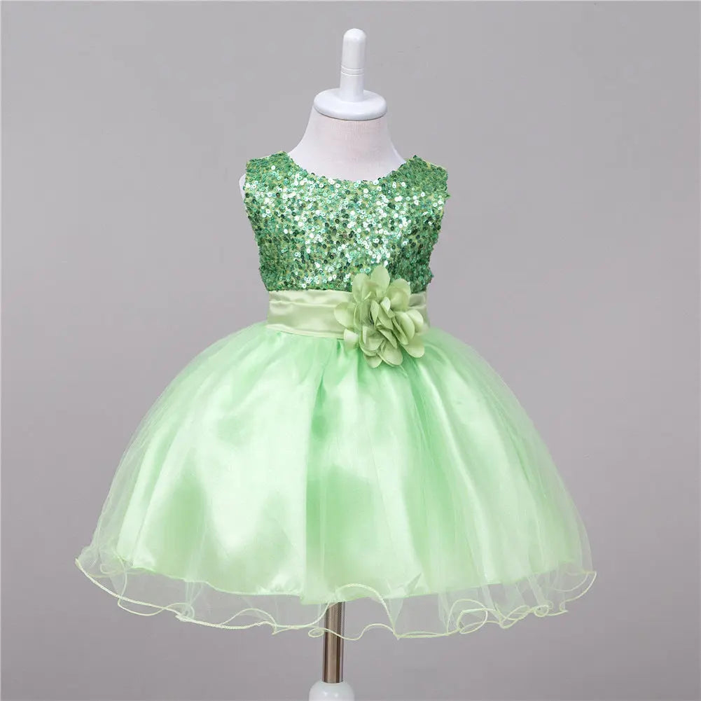 Baby Sequin Dress Flower Girl Wedding Princess Dress null