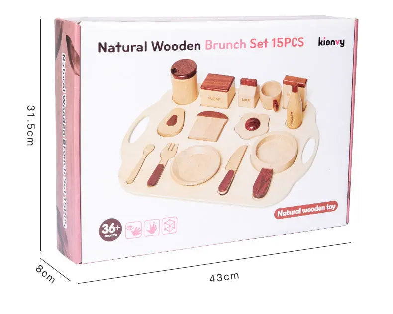 Log Food Breakfast Set Play House Simulation Kitchenware null