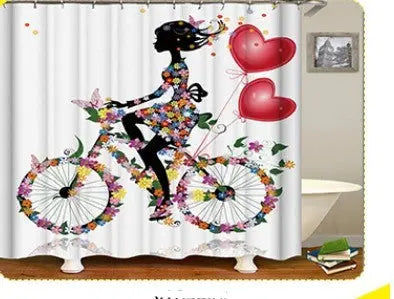 African girl digital print shower curtain null