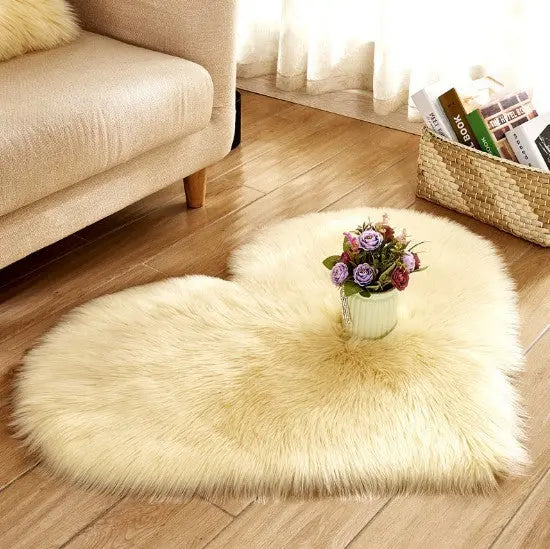 Plush Heart Shaped Carpet Non-Slip Mat Fluffy Rug Floor Mat Blanket Sofa Cushion Foot Pad Carpets For Living Room Home Decor null