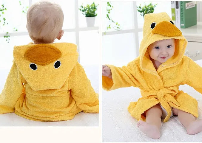 Cartoon Cute Animal Modeling Baby Bath Towels Baby Bathrobes Cotton Children's Bathrobes Baby Hooded null