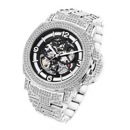 Men's Full Diamond Luminous Hollow Out Bottom Mechanical Watch null Men's Full Diamond Luminous Hollow Out Bottom Mechanical Watch