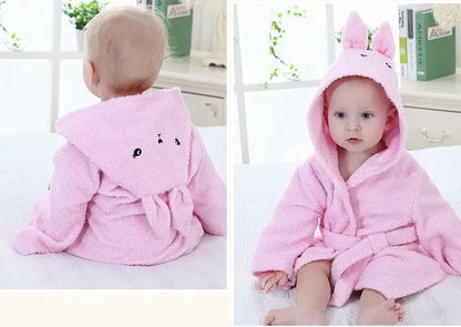 Cartoon Cute Animal Modeling Baby Bath Towels Baby Bathrobes Cotton Children's Bathrobes Baby Hooded null