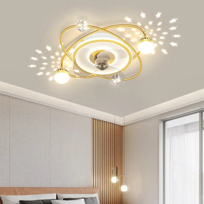 Nordic bedroom decor led lights for room Ceiling fan light lamp restaurant dining room Ceiling fans with lights remote control null