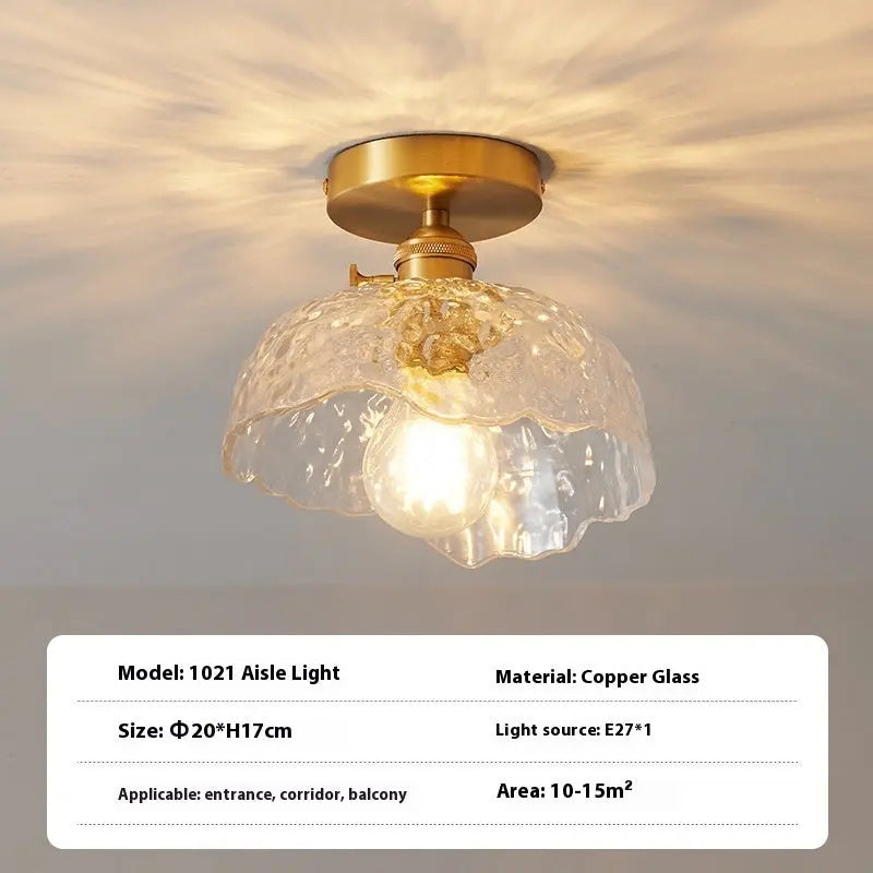 Brass Glass Ceiling Lamp Corridor Ceiling Lamp null