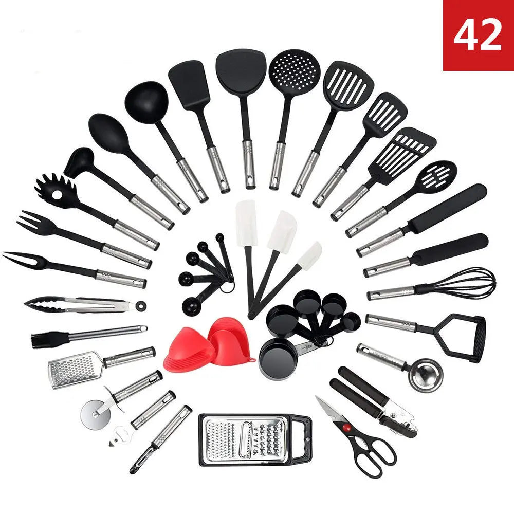 Nylon Kitchenware 42-piece Casing Handle Stainless Steel null