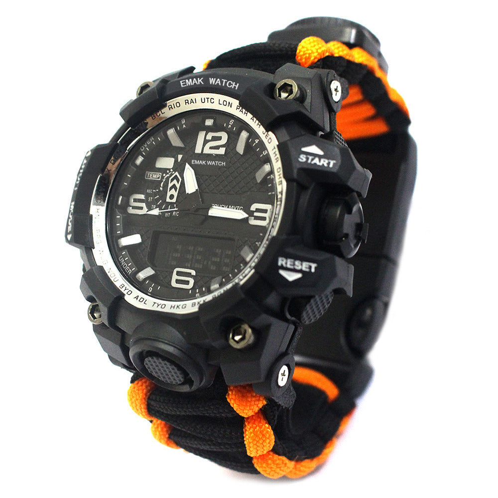 Outdoor Waterproof Multifunctional Climbing Watch Parachute Cord Woven Emergency Survival Watch null Outdoor Waterproof Multifunctional Climbing Watch Parachute Cord Woven Emergency Survival Watch