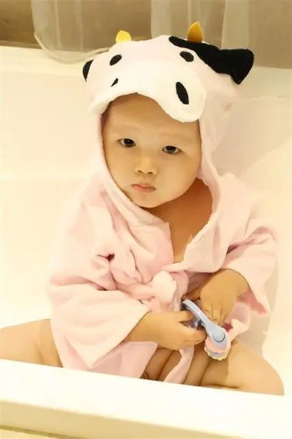 Cartoon Cute Animal Modeling Baby Bath Towels Baby Bathrobes Cotton Children's Bathrobes Baby Hooded null