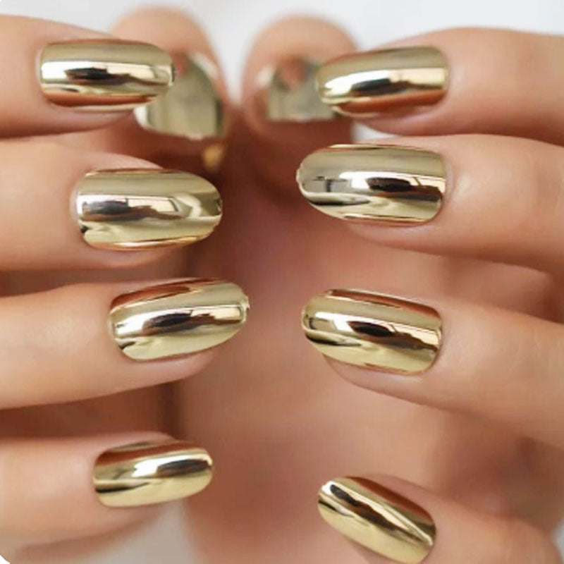 Electroplating Fake Nails Gold Wearable Removable null Electroplating Fake Nails Gold Wearable Removable Electroplating Fake Nails Gold Wearable Removable