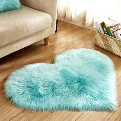 Plush Heart Shaped Carpet Non-Slip Mat Fluffy Rug Floor Mat Blanket Sofa Cushion Foot Pad Carpets For Living Room Home Decor null