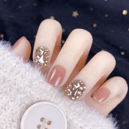 Champagne Gold Full Diamond Manicure Patches Wearing Fake Nails Finished null Champagne Gold Full Diamond Manicure Patches Wearing Fake Nails Finished Champagne Gold Full Diamond Manicure Patches Wearing Fake Nails Finished