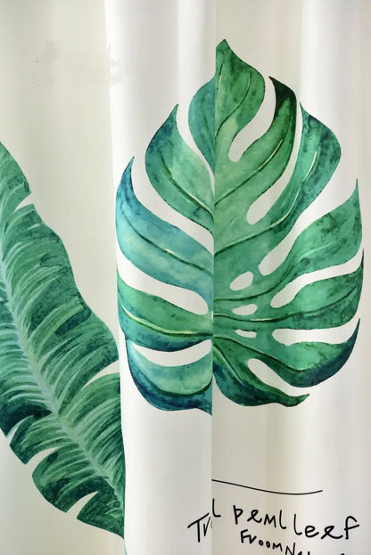 Banana leaf digital printing curtain null