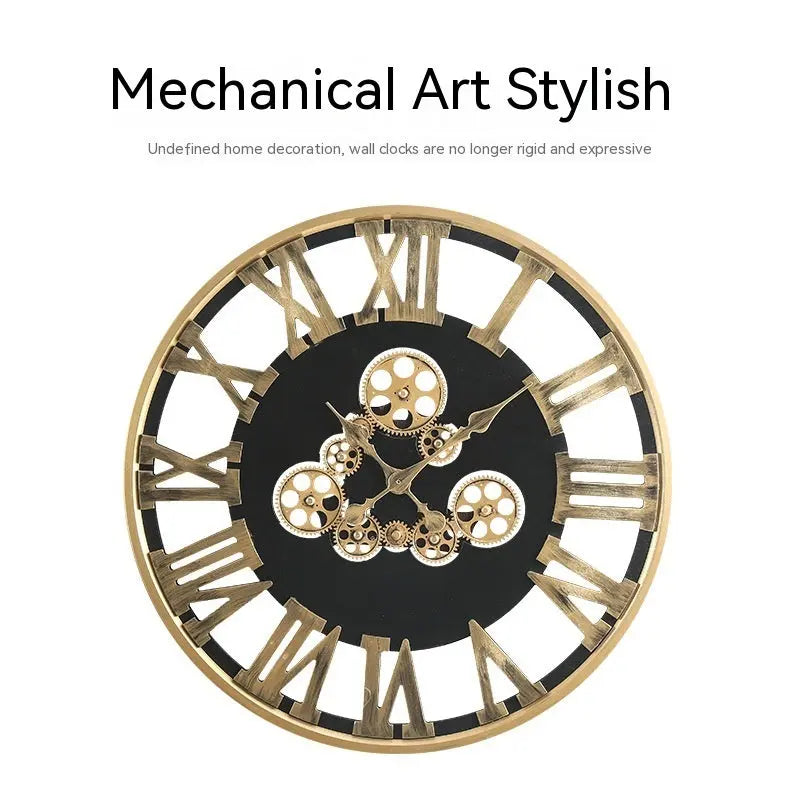 American Retro Decoration Creative Mechanical Style Decorative Clocks null