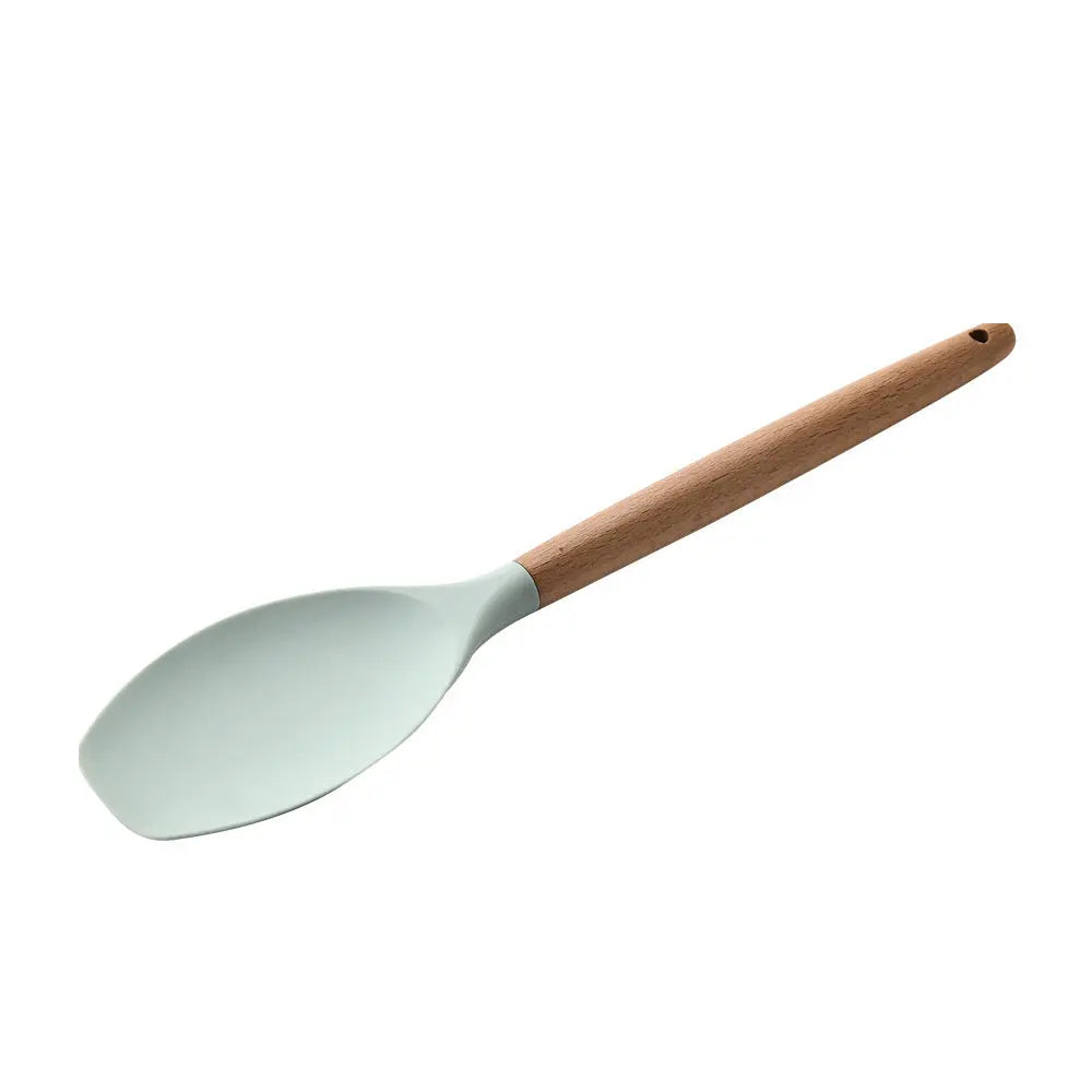 Silicone Kitchenware With Wooden Handle null