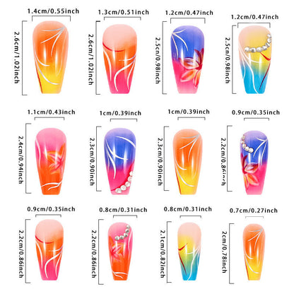 Color Gradient Flower Rhinestone Fake Nails null Color Gradient Flower Rhinestone Fake Nails Color Gradient Flower Rhinestone Fake Nails