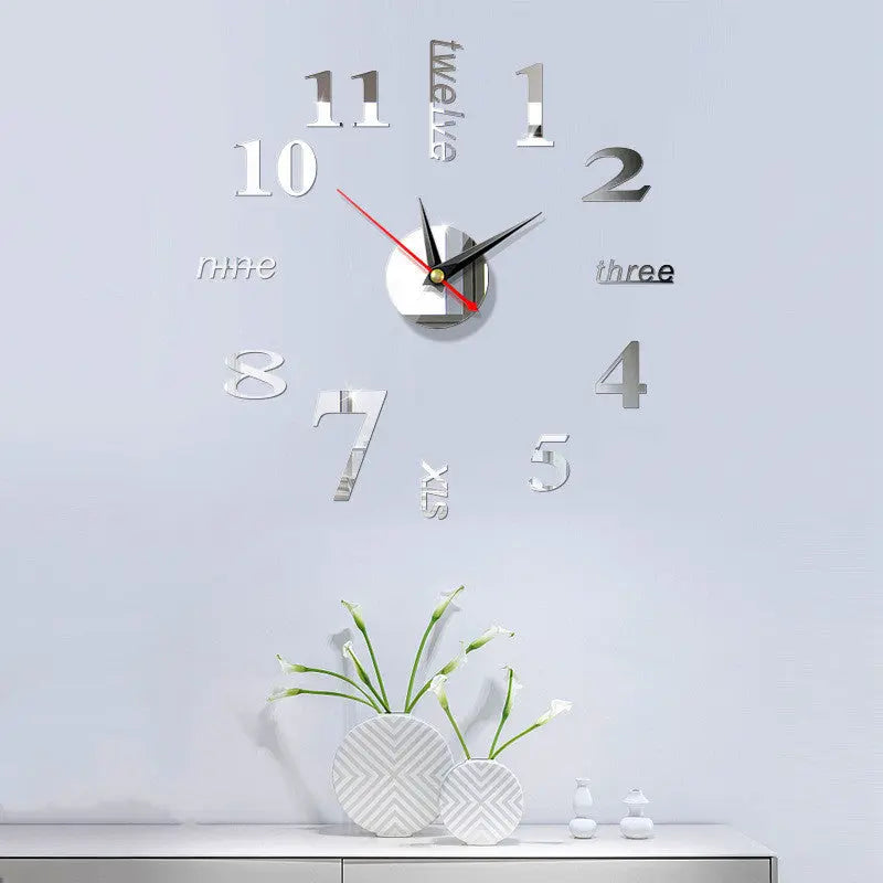 3D Decorative Clock Acrylic Digital Mirror Hanging Clocks null