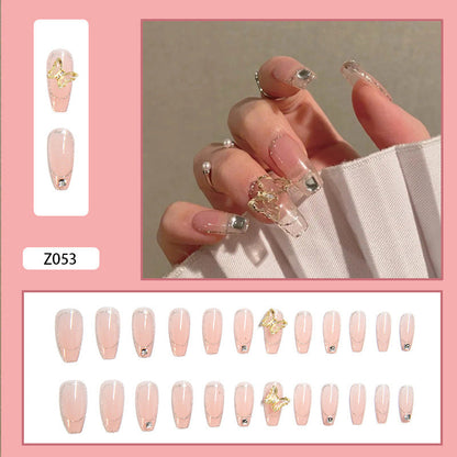 Crystal Butterfly Fake Nail Nails Finished Wear null Crystal Butterfly Fake Nail Nails Finished Wear Crystal Butterfly Fake Nail Nails Finished Wear