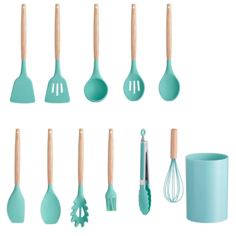 12-piece Silicone Kitchenware With Wooden Handle null