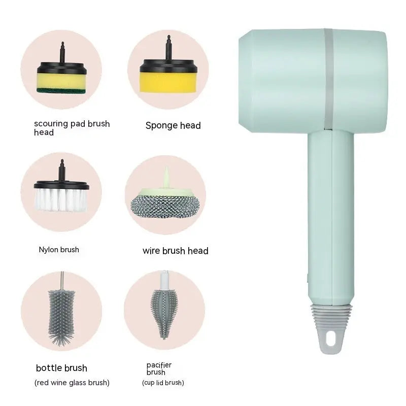 Electric Cleaning Brush Dishwashing Brush Automatic Wireless USB Rechargeable Professional Kitchen Bathtub Tile Cleaning Brushes null