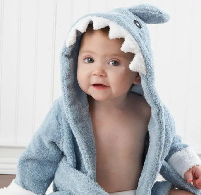 Cartoon Cute Animal Modeling Baby Bath Towels Baby Bathrobes Cotton Children's Bathrobes Baby Hooded null