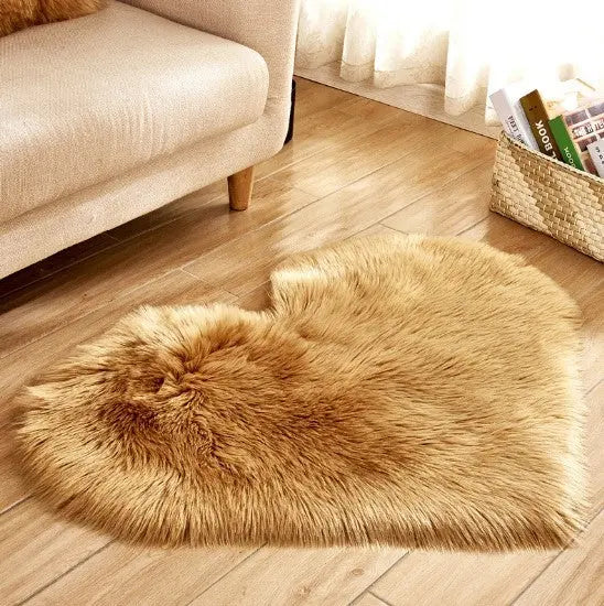 Plush Heart Shaped Carpet Non-Slip Mat Fluffy Rug Floor Mat Blanket Sofa Cushion Foot Pad Carpets For Living Room Home Decor null