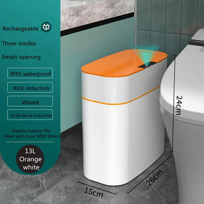 Smart Trash Can With Lid For Bedroom And Living Room Kitchen Storage Box Trash Can Induction Small Car Box Automatic Smart Dustbin Smart Trash Bin null