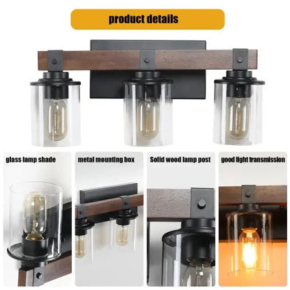 3 Lamps Farmhouse Dresser Lamps Rustic Bathroom Lamps Bathroom Wall Lamps - No Bulbs Unusable Platform - Temu null