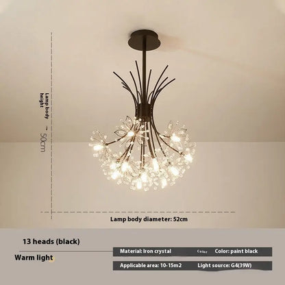 Simple Dandelion Crystal Chandelier Bedroom Lamps null