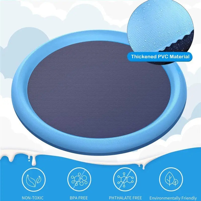 Non-Slip Splash Pad For Kids And Pet Dog Pool Summer Outdoor Water Toys Fun Backyard Fountain Play Mat null