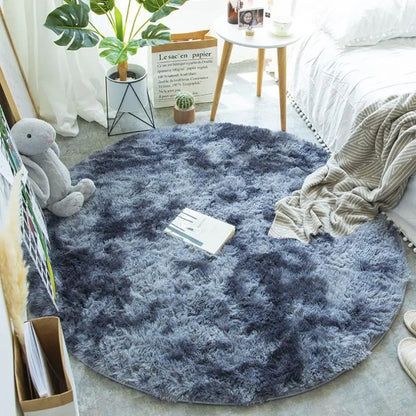 Fluffy Round Rug Carpets For Living Room Decor Faux Fur Carpet Kids Room Long Plush Rugs For Bedroom Shaggy Area Rug Modern Mat null