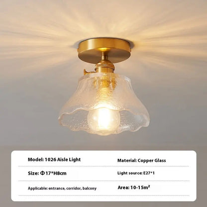 Brass Glass Ceiling Lamp Corridor Ceiling Lamp null