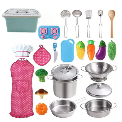 Children's Stainless Steel Mini Kitchenware Toy Set null