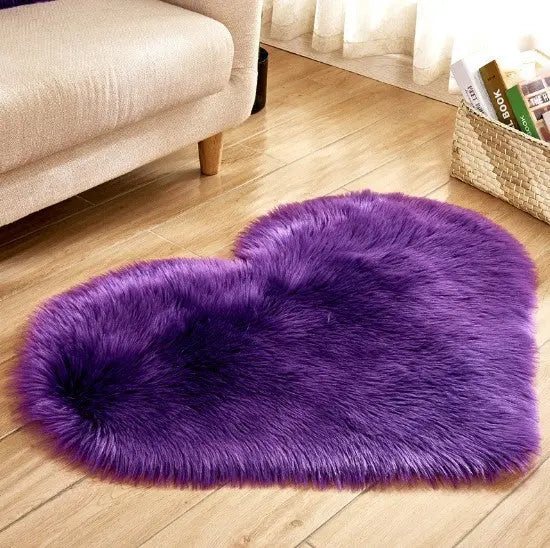 Plush Heart Shaped Carpet Non-Slip Mat Fluffy Rug Floor Mat Blanket Sofa Cushion Foot Pad Carpets For Living Room Home Decor null