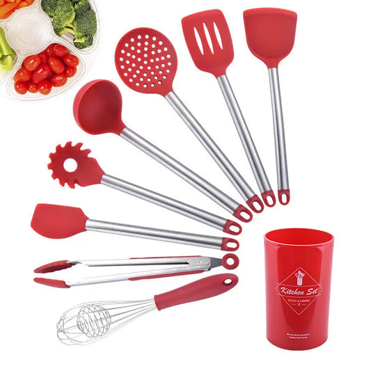 Silicone Kitchenware Set With Stainless Steel Tube Handle null