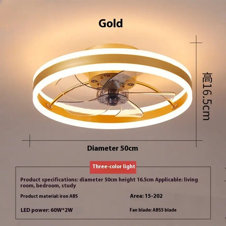 Bedroom Living Room Invisible LED Ceiling Ceiling Fan Lights null