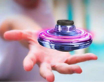 Mini Fingertip Gyro Interactive Decompression Toy Drone LED UFO Type Flying Helicopter Spinner Toy Kids null