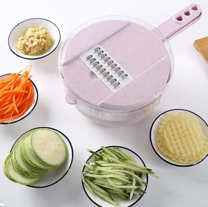 8 In 1 Mandoline Slicer Vegetable Slicer Potato Peeler Carrot Onion Grater With Strainer Vegetable Cutter Kitchen Accessories null