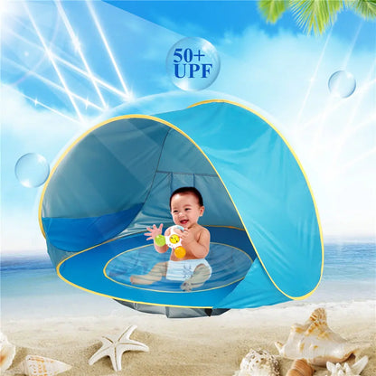 Baby Beach Tent Kids Outdoor Camping Easy Fold Up Waterproof  Up Sun Awning Tent UV-protecting null