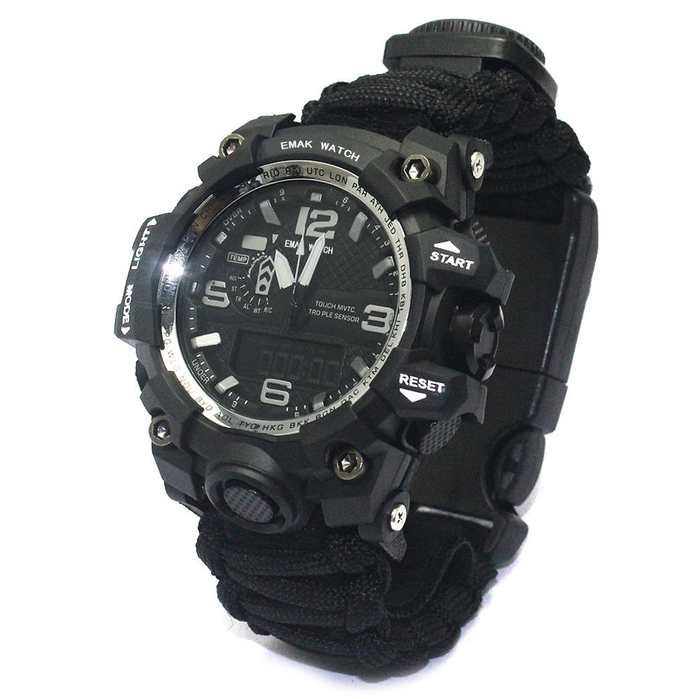 Outdoor Waterproof Multifunctional Climbing Watch Parachute Cord Woven Emergency Survival Watch null Outdoor Waterproof Multifunctional Climbing Watch Parachute Cord Woven Emergency Survival Watch