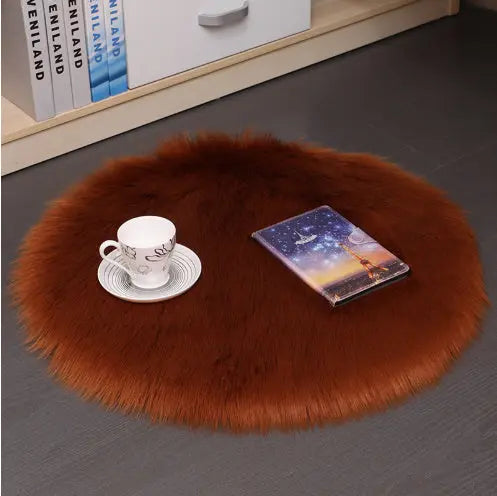 Hair Plush Carpet Floor Mats Household Floor Mats  Wool Round Bedroom Carpets null