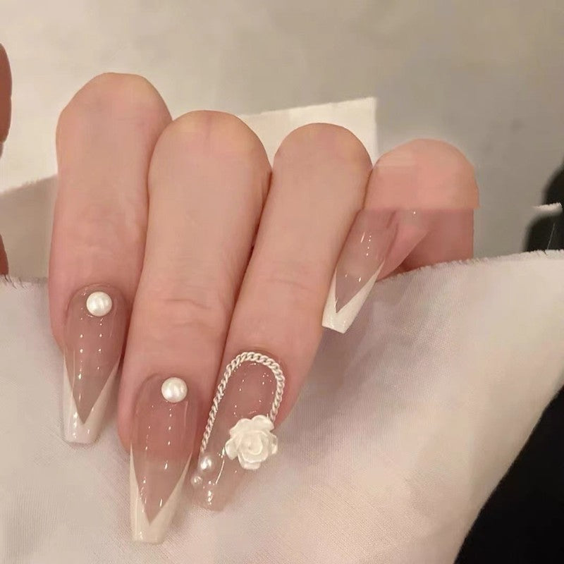 False Nails Can Be Taken With French Camellia null False Nails Can Be Taken With French Camellia False Nails Can Be Taken With French Camellia