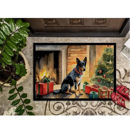 Australian Cattle Dog Cozy Christmas Doormat Front Door Mat Indoor Outdoor Rugs For Entryway, Non Slip Washable Low Pile, 24H X 36W null