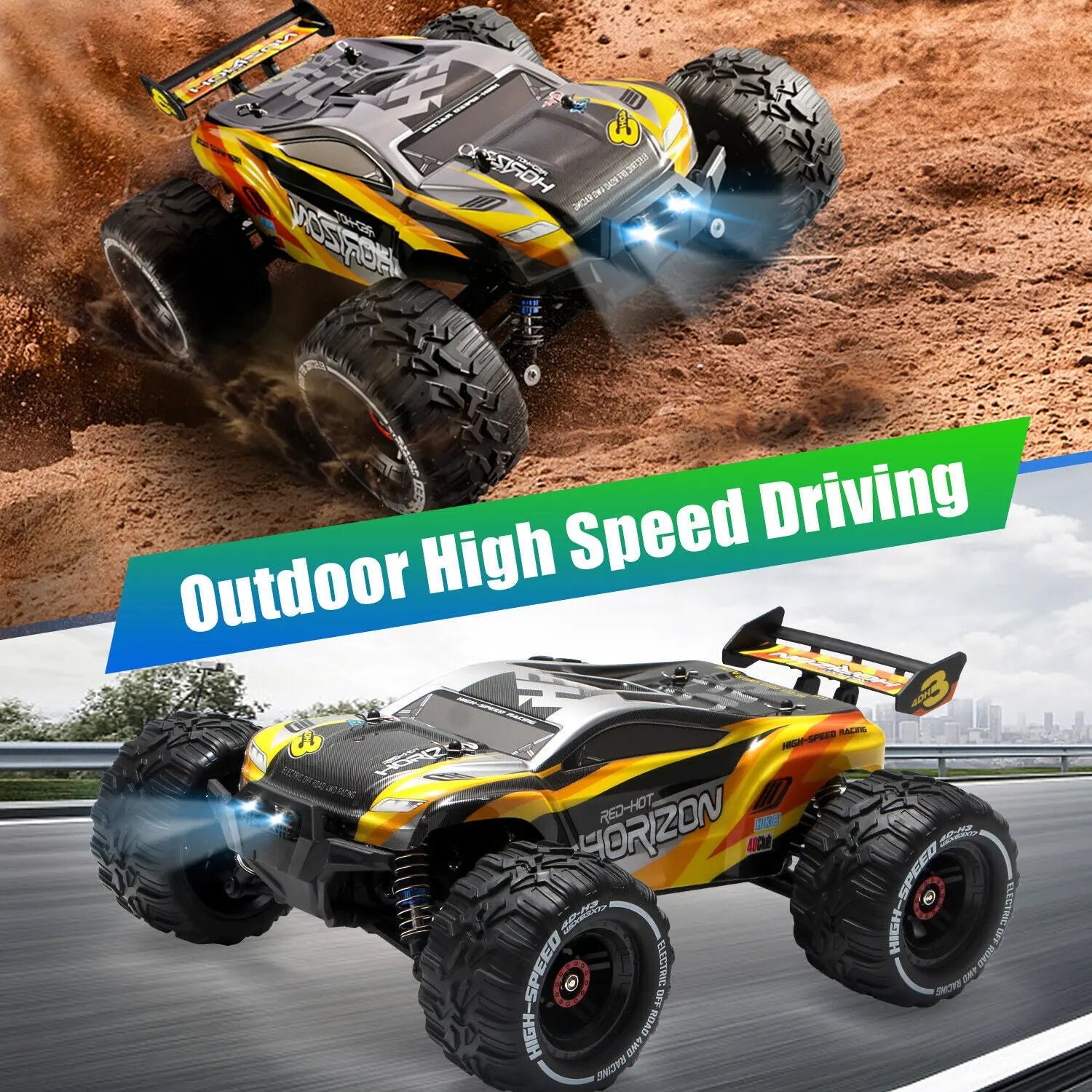 4DRC 1-10 Scale RC Car RC Auto Brushed Moster Truck Remote Control Car Off Road null