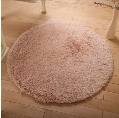 Fluffy Round Rug Carpets For Living Room Decor Faux Fur Carpet Kids Room Long Plush Rugs For Bedroom Shaggy Area Rug Modern Mat null