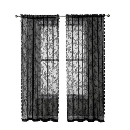 Vintage Lace Half Shade Curtain Lace De Curtain Rod Window Screen null