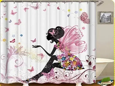 African girl digital print shower curtain null