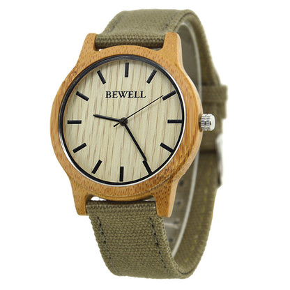 Simple canvas strap wooden watch null Simple canvas strap wooden watch